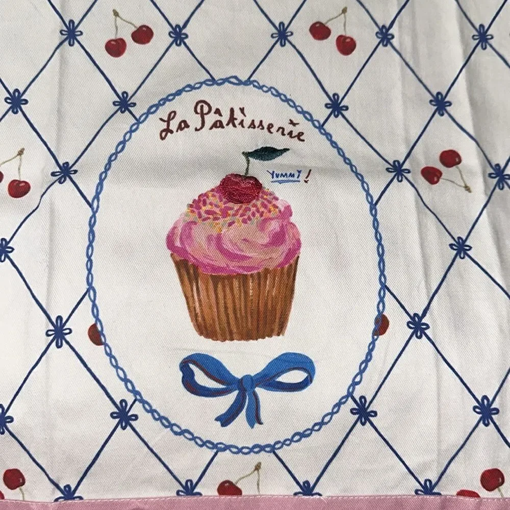 Nathalie Lete x Anthro La Patisserie Yummi Cherry Cupcake Print Dish Towel